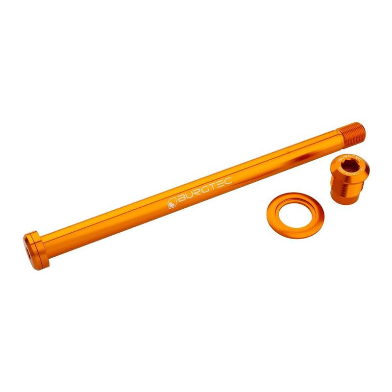 Burgtec Rear Axle, 184.5mm x 12mm x 1.0 Pitch (Trek), Iron Bro Orange
