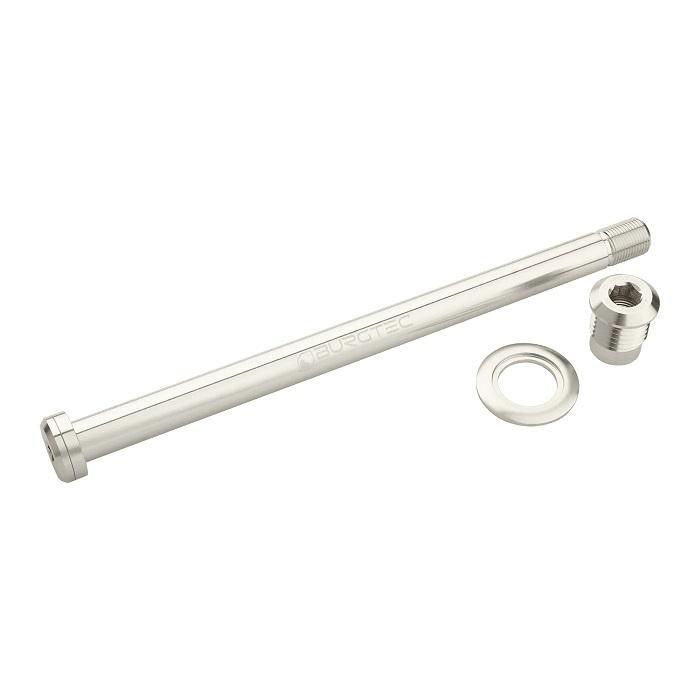 Burgtec Rear Axle, 184.5mm x 12mm x 1.0 Pitch (Trek), Rhodium Silver