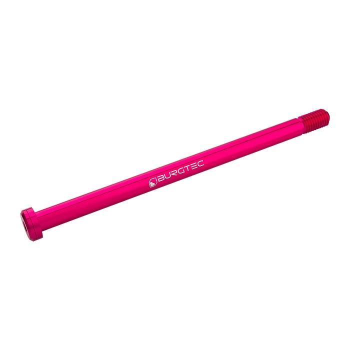 Burgtec Rear Axle, 198.5mm x 12mm x 1.75 Pitch (Trek), Toxic Barbie Pink