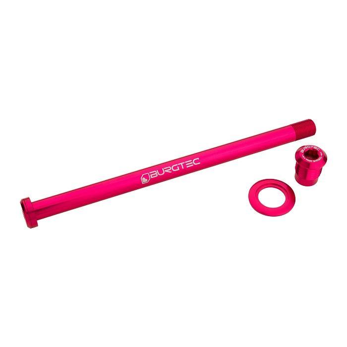 Burgtec Rear Axle, 194mm x 12mm x 1.0 Pitch (Trek Session), Toxic Barbie Pink