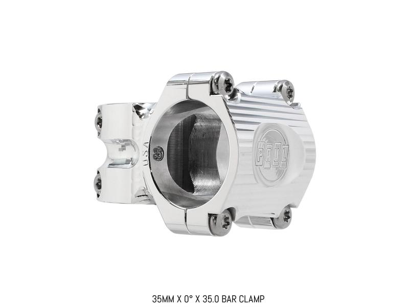 Paul Components Boxcar Stem, 0 rise x 35mm length x 35.0mm clamp, Polished Silver