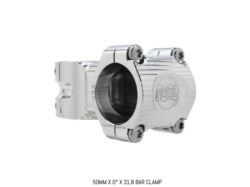 Paul Components Boxcar Stem, 0 rise x 50mm length x 31.8mm clamp, Polished Silver