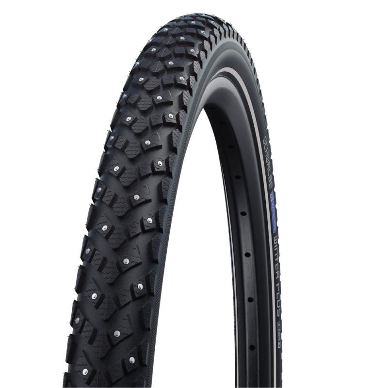 Schwalbe Marathon Winter Plus HS396 Tire, 24 x 1.75 (47-507), 184 Spikes, Black w/Reflective, SmartGuard, Wire bead