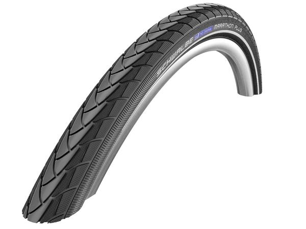 Schwalbe Marathon Plus Tire, 26 x 1-5/8" (42-590 / 650x40A), Black w/Reflective Strip, Smart Guard, Endurance, Wire