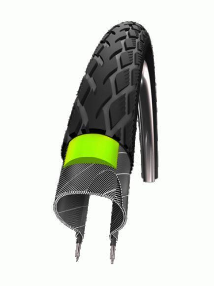 Schwalbe Marathon Tire, 18 x 1.65 (44-355), Black w/Reflective Strip, GreenGuard, Addix, Wire
