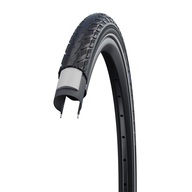 Schwalbe Delta Cruiser Plus Tire, 20 x 1.75 (47-406), Black w/Reflective Strip, PunctureGuard, Green Compound, Wire
