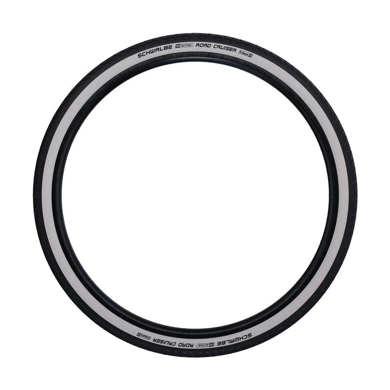 Schwalbe Road Cruiser Tire, 27 x 1-1/4 (28/32-630), Black/Whitewall, Green Compound, K-Guard, Wire