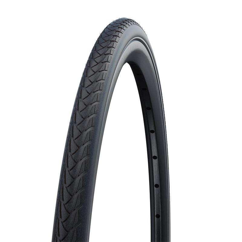Schwalbe Marathon Plus Wheelchair Tire, 24 x 1.0 (25-540), Black w/Reflective Strip, SmartGuard, Wire