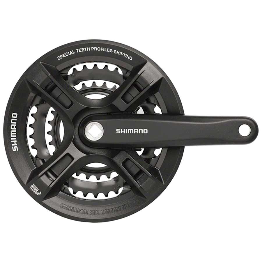 Shimano, Altus FC-M311, Crankset, 7/8 sp., 175mm, 28/38/48T, Riveted, Square, 50 mm, Black