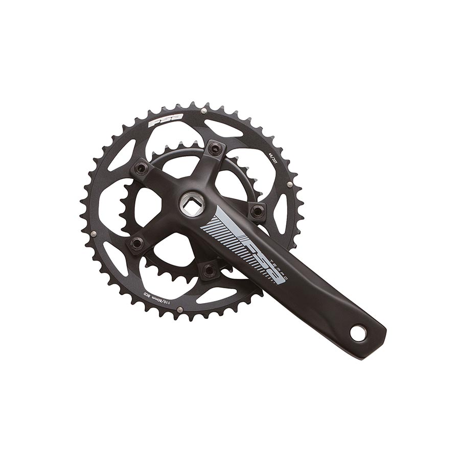 FSA, Tempo Double Adv JIS, Crankset, Speed: 9-11, BCD: 80/110, 30/46, Square, 172.5mm, Black