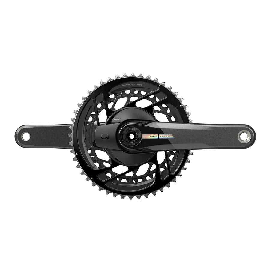 SRAM, Force D2 2x, Power Meter Crankset, Speed: 12, Spindle: 28.99mm, BCD: Direct Mount, 46/33, DUB, 172.5mm, Black, Road Disc