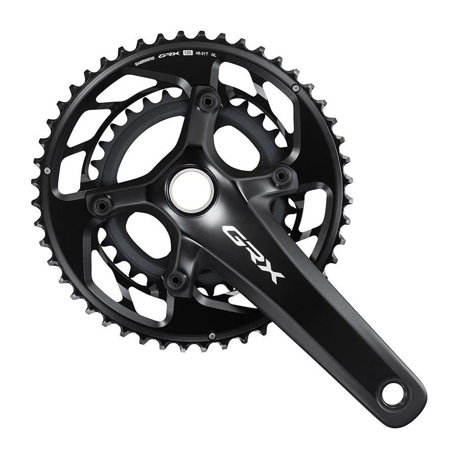 Shimano, GRX FC-RX820-2, Crankset, Speed: 12, Spindle: 24mm, BCD: 80/110, 31/48, Hollowtech II, 172.5mm, Black, Road Disc