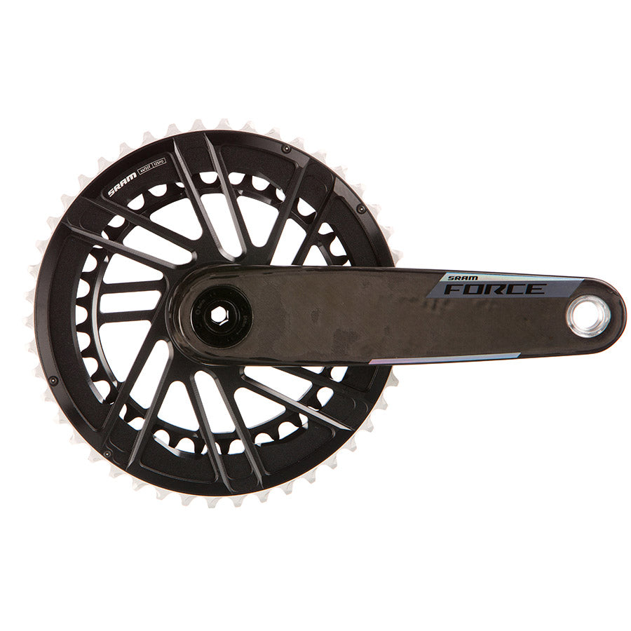 SRAM, Force 2x E1, Crankset, Speed: 12, Spindle: 28.99mm, BCD: Direct Mount SRAM 8 Bolt, 46/33, DUB, 165mm, Black, Road