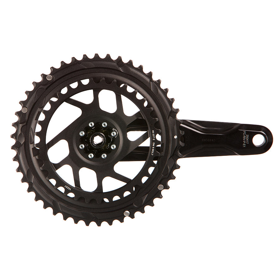 SRAM, Rival 2x Powermeter E1, Power Meter Crankset, Speed: 12, Spindle: 28.99mm, BCD: Direct Mount SRAM 8 Bolt, 46/33, DUB, 160mm, Black, Road