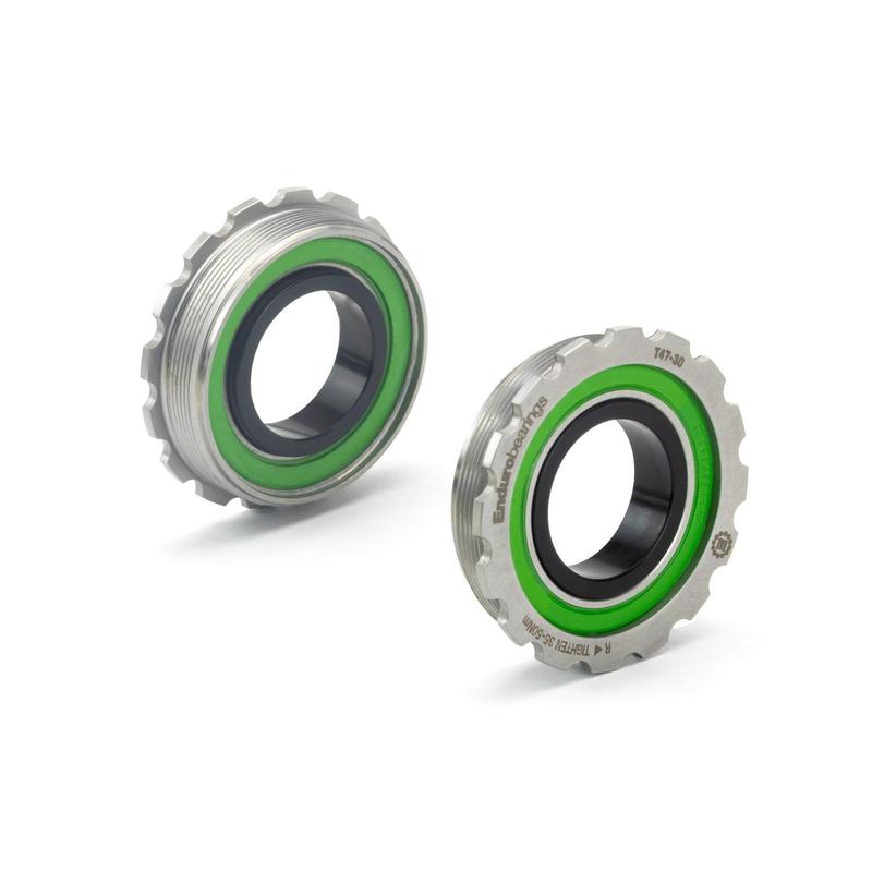 Enduro MaxHit Bottom Bracket, T47 Internal, 24mm Spindle, Stainless Steel Integrated Bearings, Silver