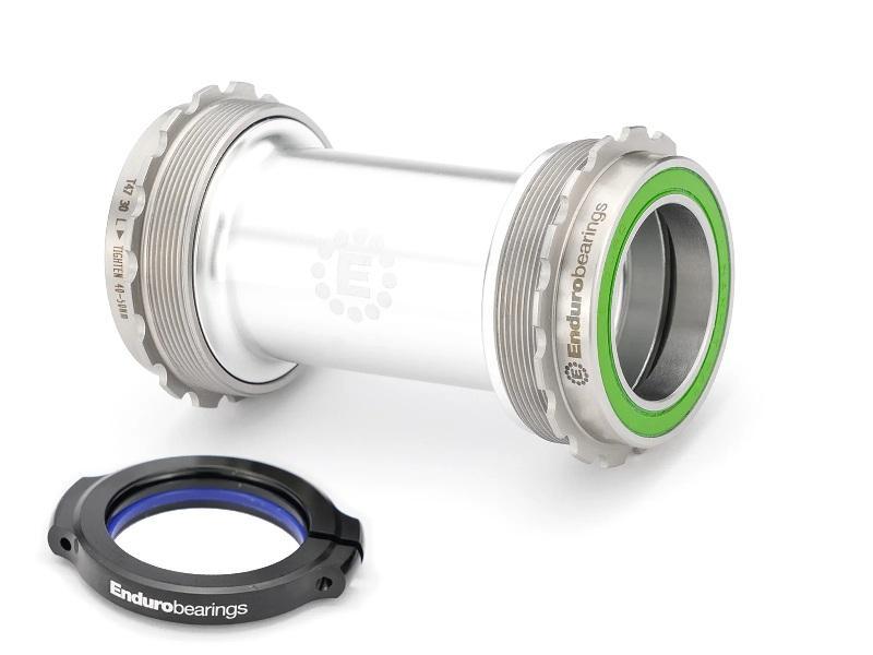 Enduro MaxHit Bottom Bracket, T47 External, 30mm Spindle, Stainless Steel Integrated Bearings, Silver