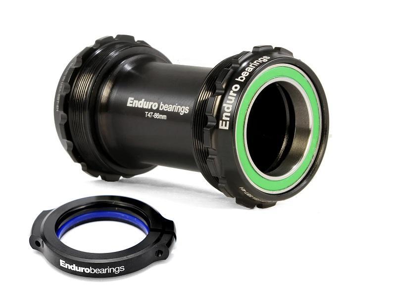 Enduro T47 Threaded Bottom Bracket, Stainless Steel Angular Contact, 30mm 386EVO spindle, Black