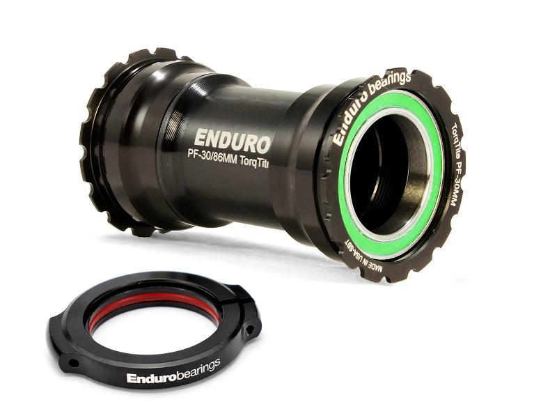 Enduro TorqTite Stainless Steel Angular Contact Bottom Bracket, PF30, Black