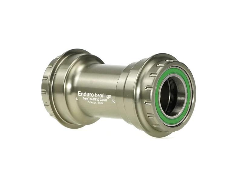 Enduro Torqtite Bottom Bracket, PF30 Frameset, 24mm Spindle, Stainless Steel Radial Bearings, Silver