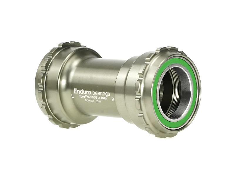 Enduro Torqtite Bottom Bracket, PF30 Frameset, 30mm Spindle (BB30/386), Stainless Steel Radial Bearings, Silver