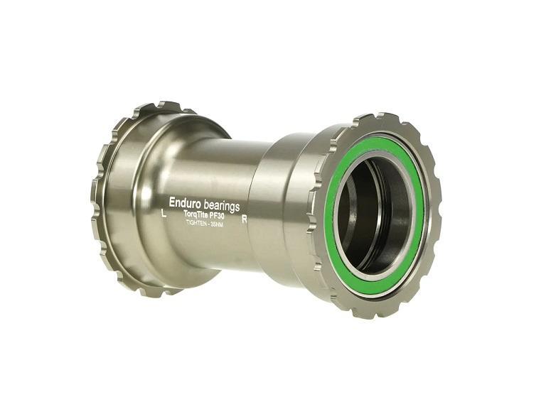 Enduro Torqtite Bottom Bracket, PF30 Frameset, 30mm Spindle, Stainless Steel Radial Bearings, Silver
