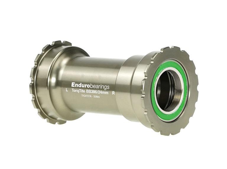 Enduro Torqtite Bottom Bracket, BB386 Frameset, 24mm Spindle, Stainless Steel Radial Bearings, Silver