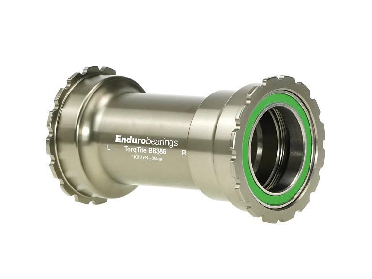 Enduro Torqtite Bottom Bracket, BB386 Frameset, 30mm Spindle, Stainless Steel Radial Bearings, Silver