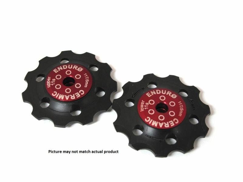 Enduro Derailleur Pulleys, XD-15 Ceramic Bearings, Machined Delrin, Shimano 11 Speed, (5mm bolt hole), Black