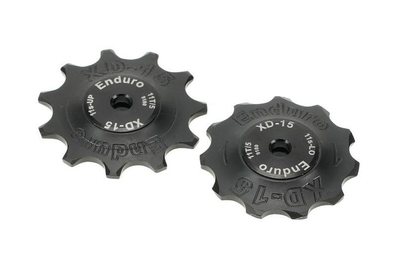 Enduro Derailleur Pulleys, XD-15 Ceramic Bearings, Machined Delrin, Shimano Dura Ace 9000/Ultegra 8000, (5mm bolt hole), Black