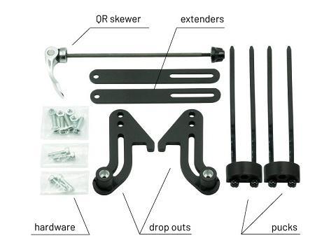 Old Man Mountain Quick Release Axle Fit Kit, Rear, Road or Mountain 10 x 135mm Hub (SETQRR)