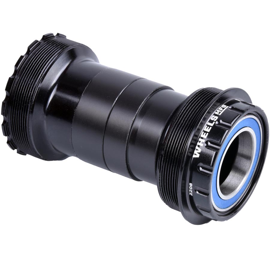 Wheels MFG T47A Asymmetrical Bottom Bracket for 24mm Cranks, ABEC-3 Bearings, Black