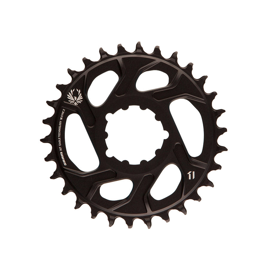 SRAM, X-Sync, 3mm offset, 30T, 12sp., BCD: Direct Mount, Single Chainring, Aluminum, Black