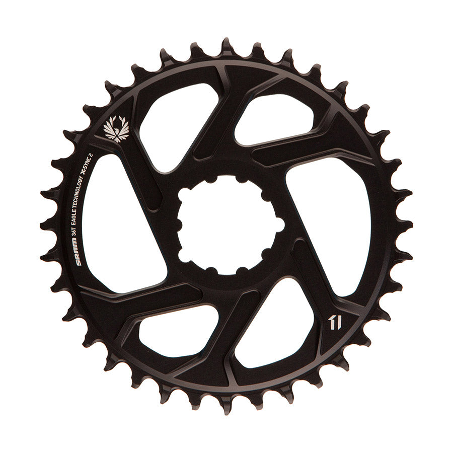 SRAM, X-Sync, 3mm offset, 36T, 12sp., BCD: Direct Mount, Single Chainring, Aluminum, Black