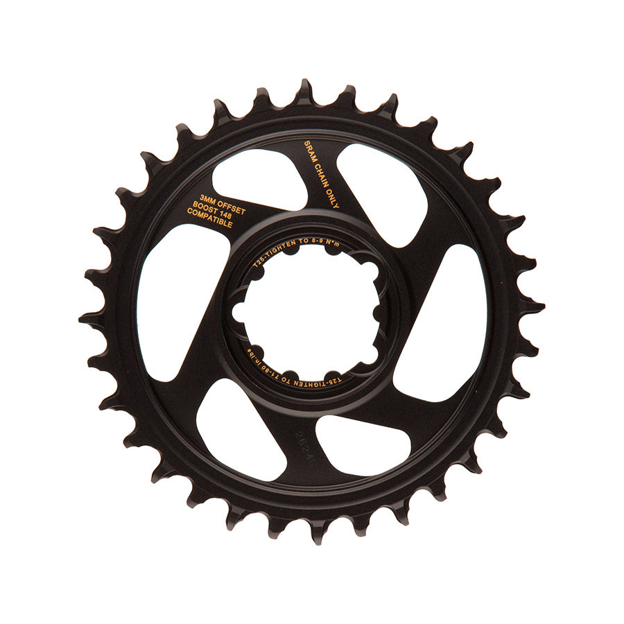 SRAM, X-Sync 2 Eagle 3mm Offset, Chainring, Teeth: 32, Speed: 12, BCD: Direct Mount, Single, Aluminum, Gold
