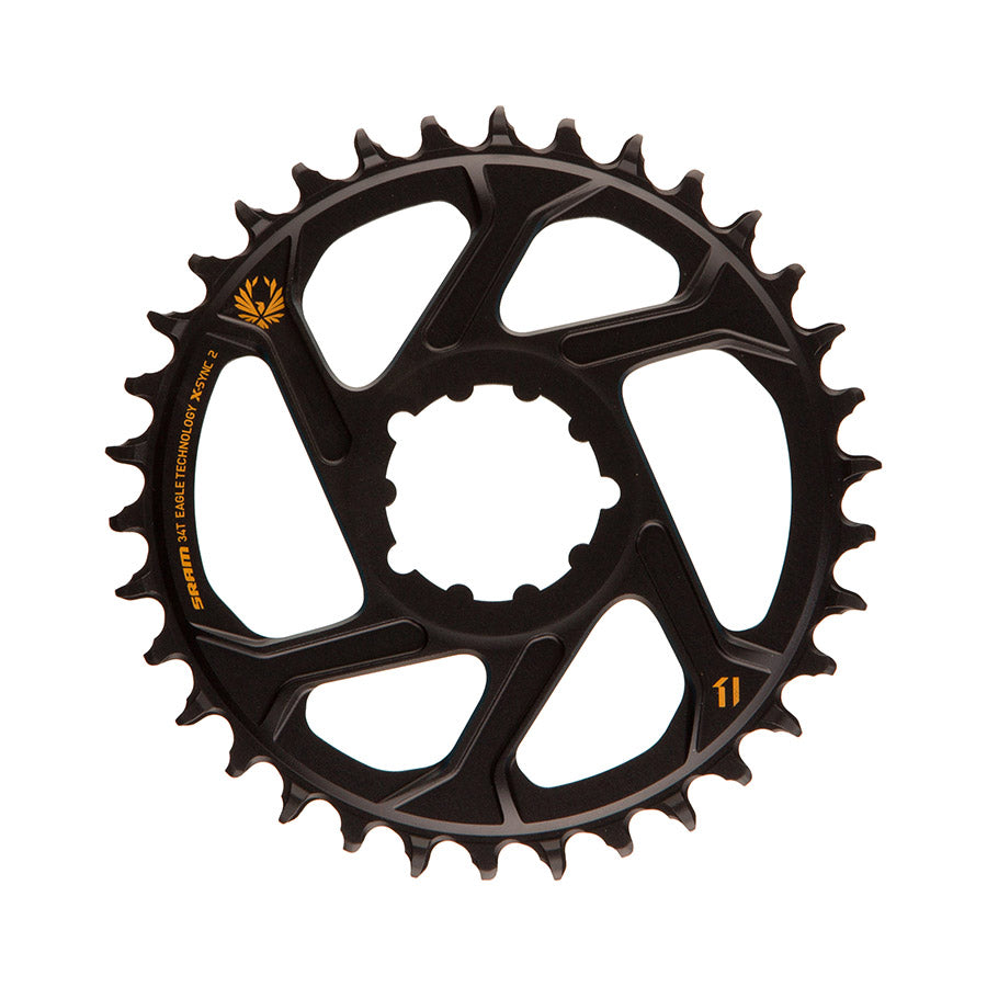 SRAM, X-Sync 2 Eagle 3mm Offset, Chainring, Teeth: 34, Speed: 12, BCD: Direct Mount, Single, Aluminum, Gold