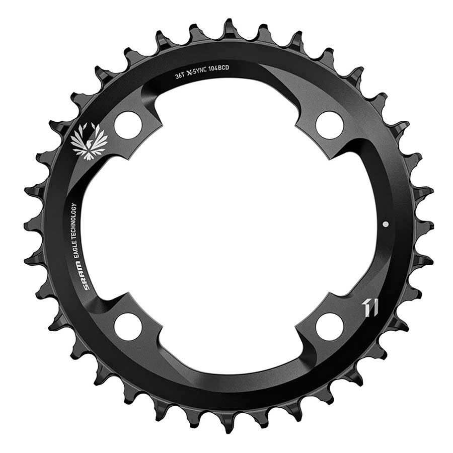 SRAM, X-SYNC 2, 36 Chainring, 12sp, BCD: 104, Aluminum, Black