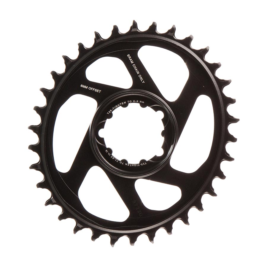 SRAM, X-Sync 2 Oval, 34T Chainring, 11/12sp, BCD: Direct Mount, Aluminum, Black, 6mm offset