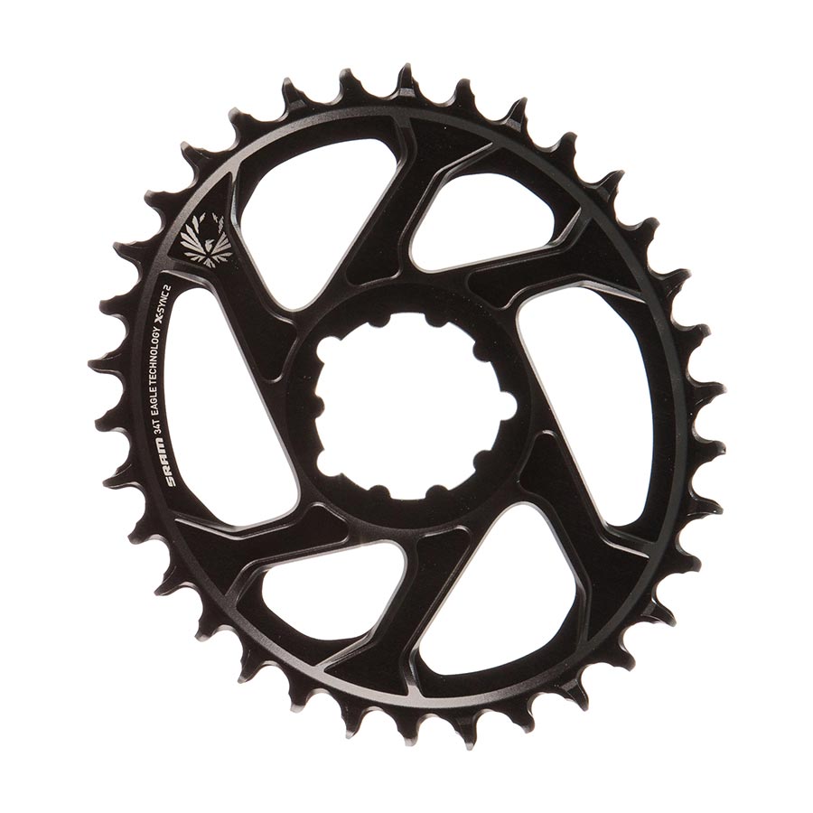 SRAM, X-Sync 2 Oval, 34T Chainring, 11/12sp, BCD: Direct Mount, Aluminum, Black, 3mm offset