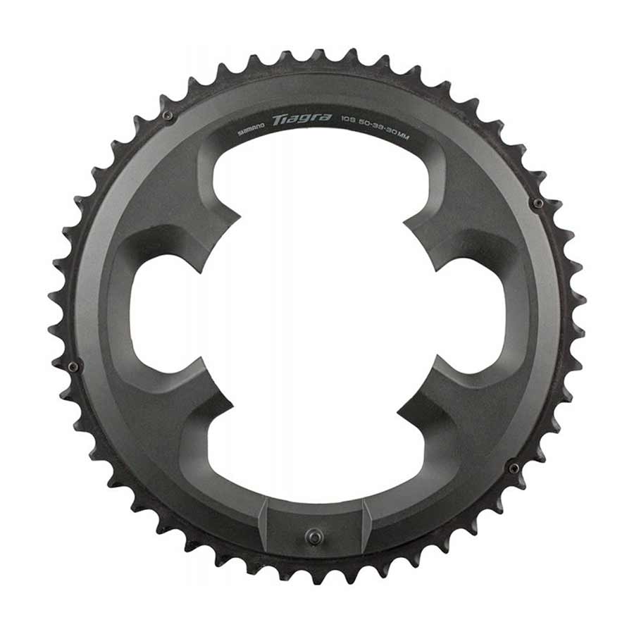 Shimano, Tiagra FC-4703, Chainring, Teeth: 50, Speed: 10, BCD: 110, Bolts: 4, Outer, Aluminum, Grey, Y1RD98030