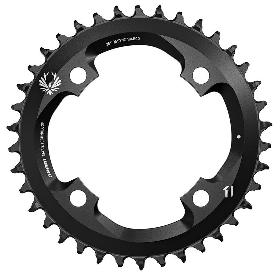 SRAM, X-Sync 2 Steel 104mm BCD, Chainring, Teeth: 38, Speed: 11/12, BCD: 104, Bolts: 4, Steel, Black
