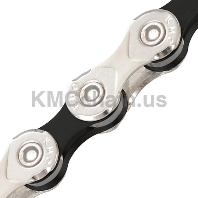 KMC X11 Chain, 11 speed, Nickel/Black, 118 links, BULK PACKAGING- 25 chains per box