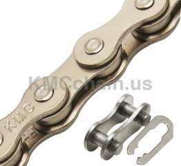 KMC Chain Z510 HX 112L + Offset Link, Single Speed Copper