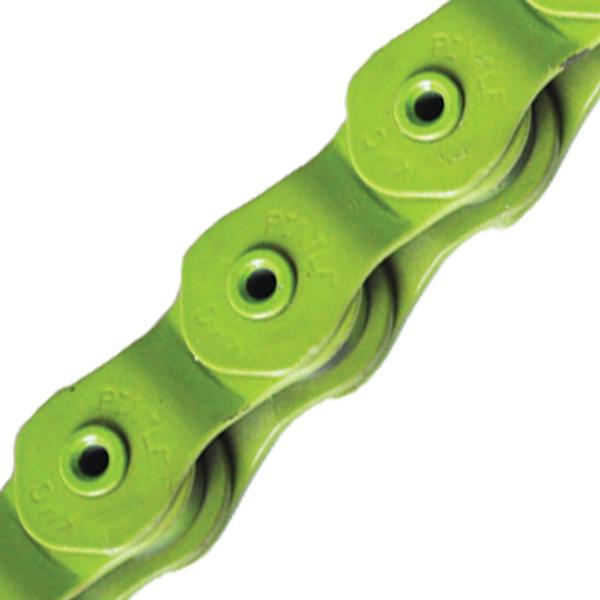 KMC Chain HL710Lx100L, GREEN Half Link Single Speed Chain