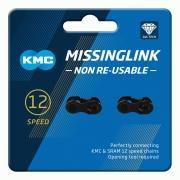 KMC MissingLink-12 DLC Connector - 12-Speed, Black, 2 Pairs/Card