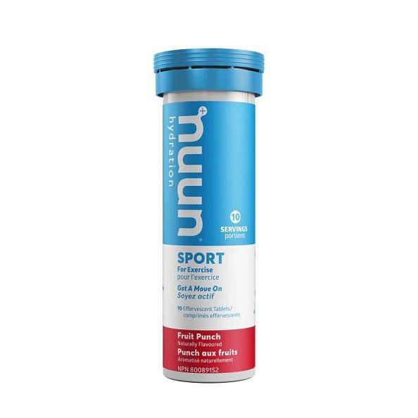 Nuun Sport Hydration Tablets, Fruit Punch, Box of 8 Tubes (10 tablets per tube)