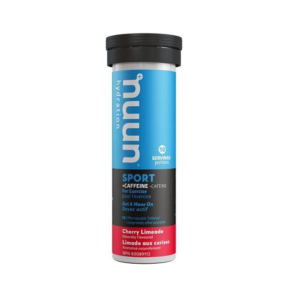 Nuun Sport+ Caffeine Hydration Tablets, Cherry Limeade, Box of 8 Tubes (10 tablets per tube)