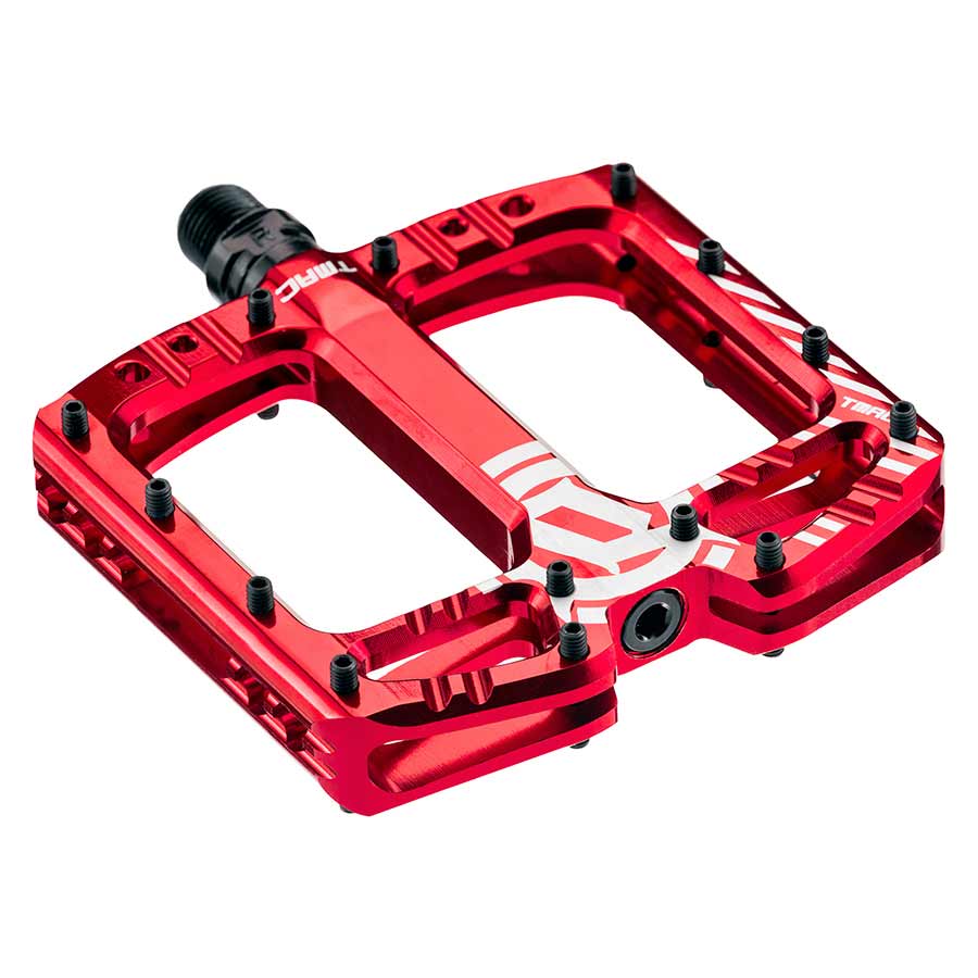 Deity, TMAC, Platform Pedals, Body: Aluminum, Spindle: Cr-Mo, 9/16'', Red, Pair