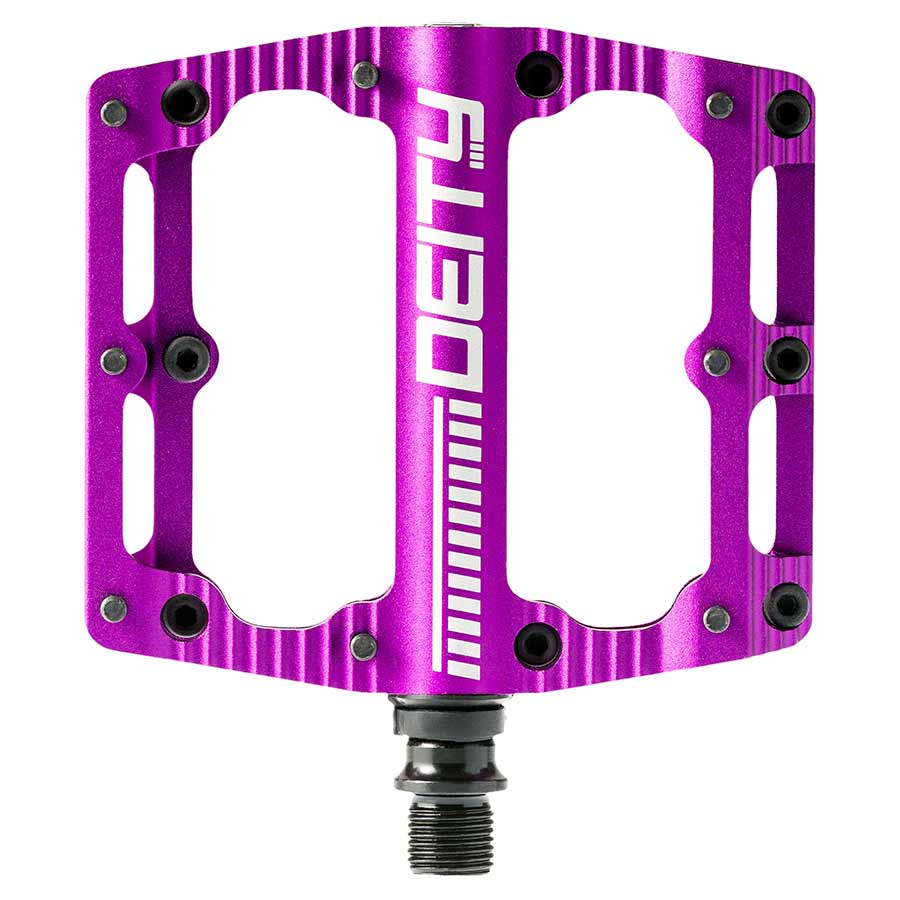 Deity, Black Kat, Platform Pedals, Aluminium body, Cr-Mo axle, 100mm x 100mm, Purple