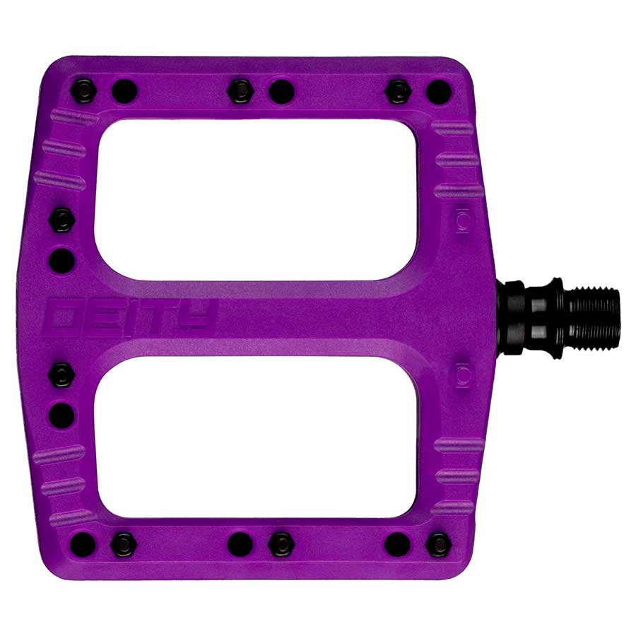 Deity, Deftrap, Platform Pedals, Body: Nylon, Spindle: Cr-Mo, Purple, Pair