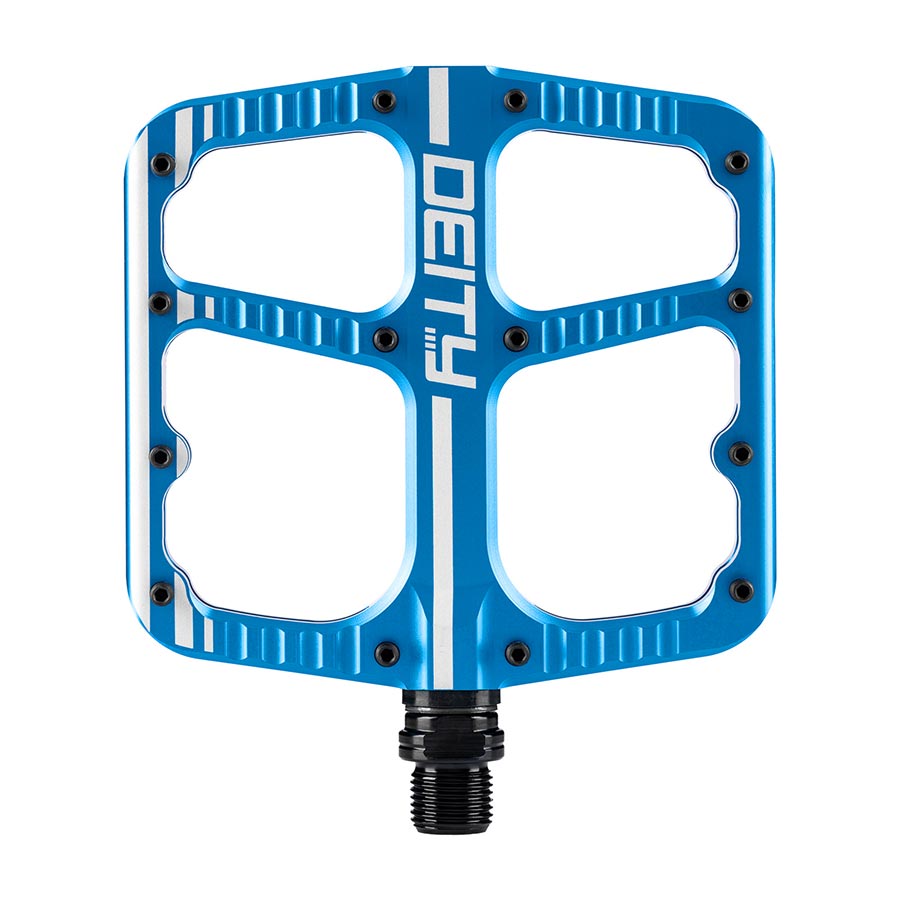 Deity, Flat Trak, Platform Pedals, Body: Aluminum, Spindle: Cr-Mo, 9/16'', Blue, Pair